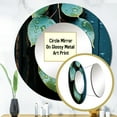 thumbnail image 3 of Designart "Harmony In Aqua Leaf Photography" Leaves Rund Mirror For Wall Decor - Large Green Round Print Mirror - Round Traditional Mirror - Wall Mounted Round Large Mirror - 29" x 29", 3 of 6