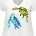 thumbnail image 4 of Inktastic Sea Turtles Swimming Together Women's Plus Size V-Neck T-Shirt, 4 of 5