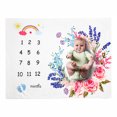 thumbnail image 2 of EeaseCA 1pc Photography Blanket Flower Pattern Baby Newborn Milestone Months Blanket, 2 of 7