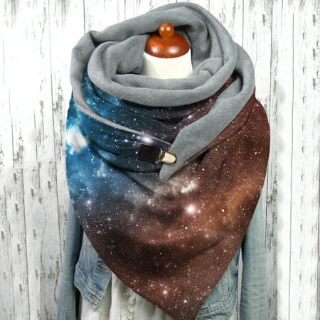 

Honeeladyy Clearance under 5$ Fashion Winter Women Print Button Soft Wrap Casual Warm Scarves Shawls