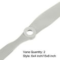 thumbnail image 4 of Uxcell 2Pcs RC Propellers 2 Vane Blades Props 6x4", 15x8" Grey with Adapter Rings, 4 of 7