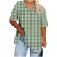 thumbnail image 1 of Camisetas de Cuello en V Mujeres de Manga Corta Sobredimensionada Impresa Camiseta Interior de Verano, Top Deportivo para el Uso Casual, 1 of 4