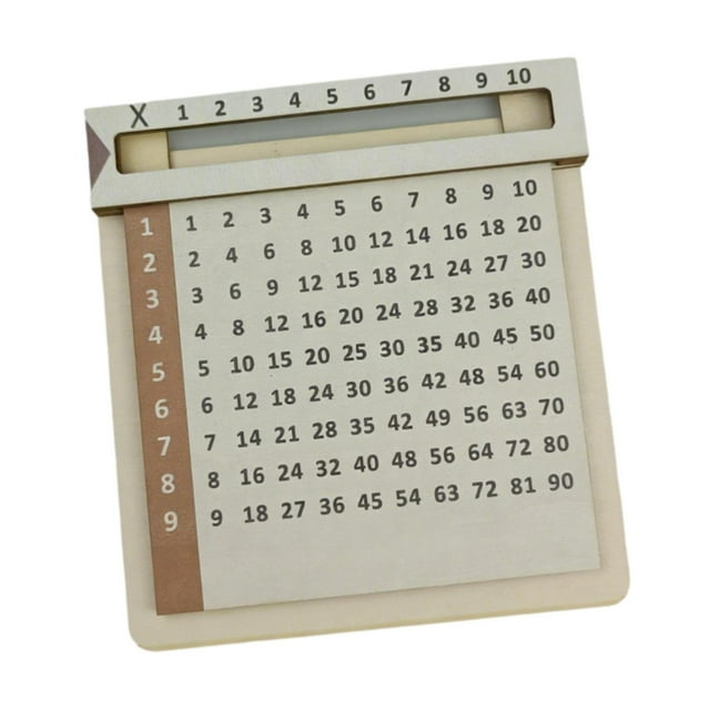 Tabla de multiplicar, tablero deslizante de multiplicar, ayuda educativa de madera, tablero de conteo matemático para niños, aula, hogar, 15 cm x 15 c