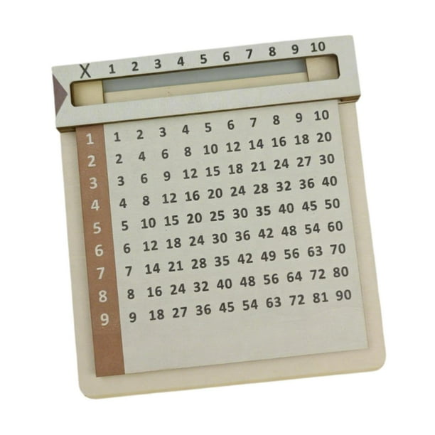 Tabla de multiplicar, tablero deslizante de multiplicar, ayuda educativa de madera, tablero de conteo matemático para niños, aula, hogar, 15 cm x 15 c
