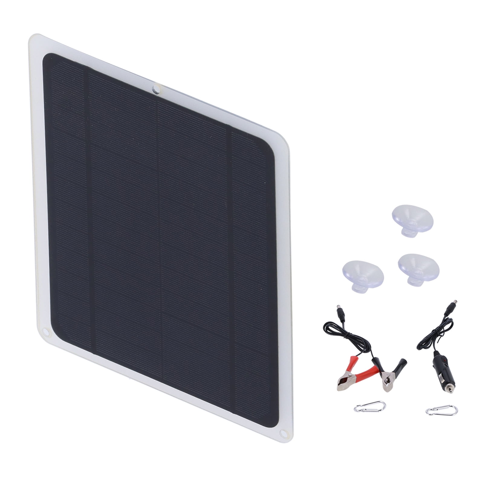 6W 12V Monocrystalline Solar Panel Charger Kit For Phones, Cars, RVs  Boats, USB Output