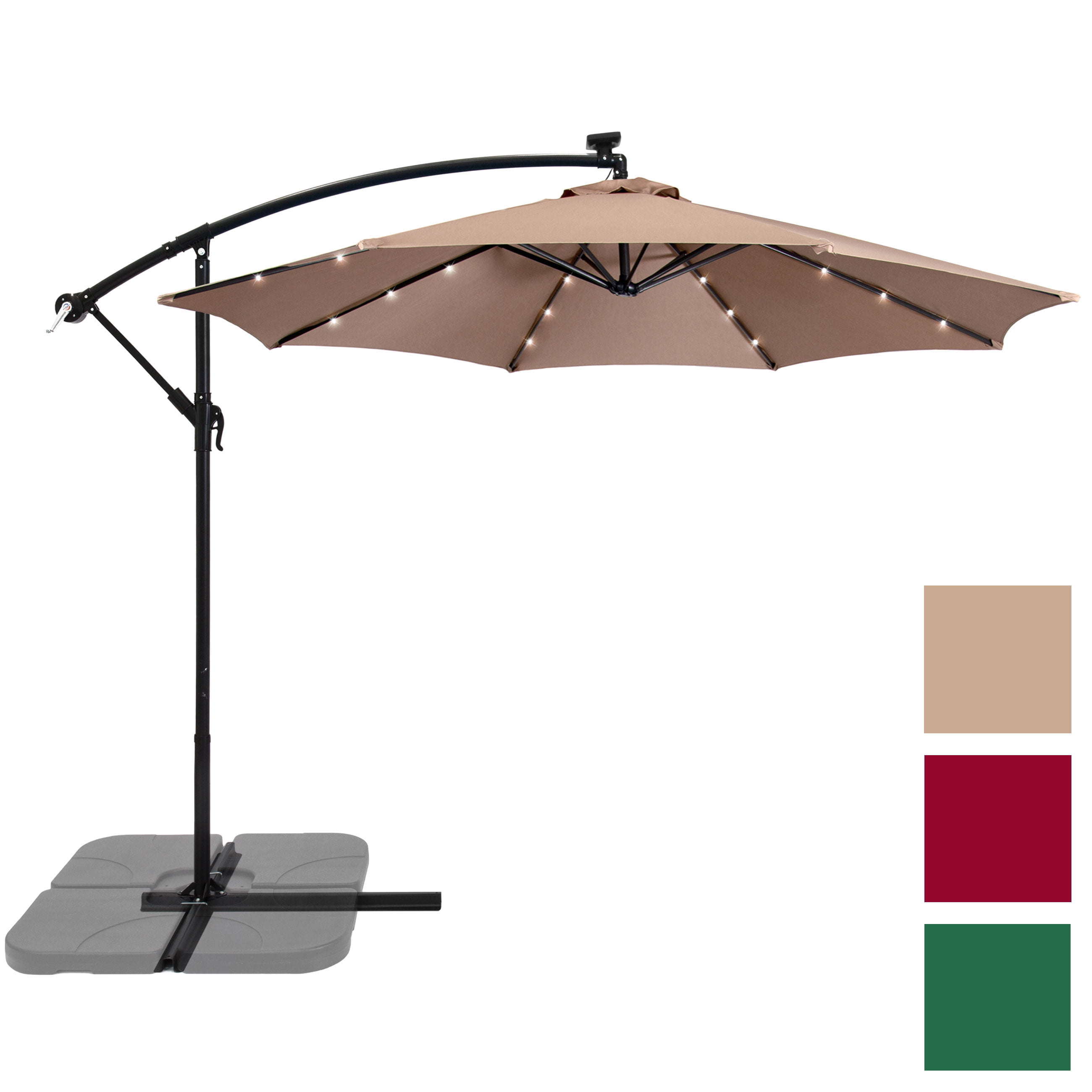 Best Choice Products 10ft Solar LED Patio Offset Umbrella by
