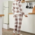 thumbnail image 5 of Sngxgn Women's Pajama Set Long Sleeve PJs Outfit Pullover Sleepwear and Long Pants With Pockets(Khaki,XL), 5 of 9
