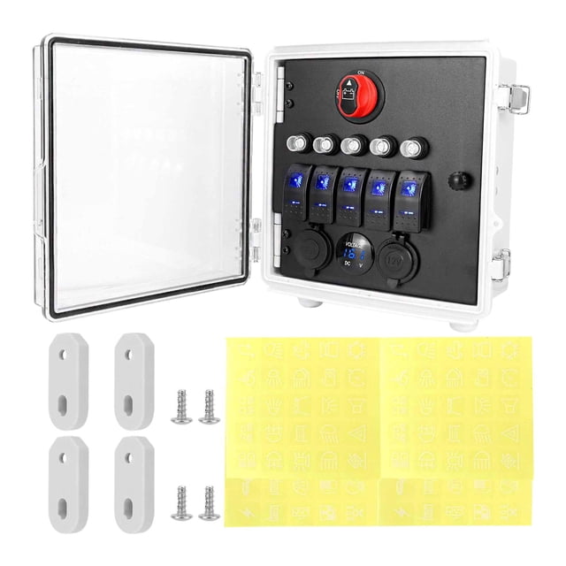 davian Rocker Switch Box, Waterproof, with USB Charging Function, Safety Protection, High Performance, Weatherproof for Outdoor Use, E.g. in A Motorhom Style B