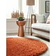 thumbnail image 4 of Unique Loom Solid Shag Collection Area Rug (3' 1" Round Terracotta), 4 of 7
