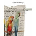 thumbnail image 5 of Parrots Beige Linen Curtain Valance for Bedroom/Bathroom/Kitchen/Living/Dining Room Window,Vintage Colorful Tropical Animal Bird Newspaper Pocket Topper Drapes Decorative Cafe Drapery Panel 42"x12", 5 of 6