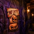 thumbnail image 3 of Halloween Wooden Hanging Sign Spooky Pumpkin NO ENTRY Door Plaque Outdoor Front Porch Yard Decor, 3 of 7