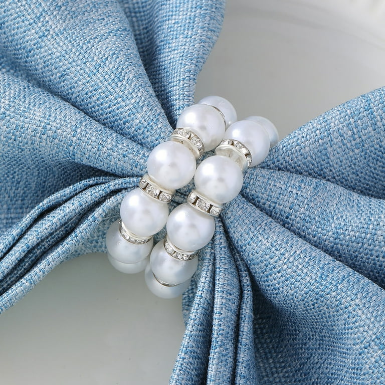 Waroomhouse Elastic Napkin Rings 12pcs Napkin Ring Set Durable Elastic Easy to Use Elegant Table Decoration for Dining Parties Weddings