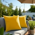 thumbnail image 3 of ZOPZO Outdoor Waterproof Throw Pillow Covers 2-Pack, Yellow, 18x18 Inch, Decorative Farmhouse Garden Cushion Cases for Couch Sofa, 3 of 8