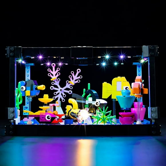 ERDS-Only LED Lighting Kit - Lights Set Designed for Lego Creator Fish Tank 31122 Exclusive 3-in-1 Building Model Kit - Without Lego Set