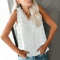 thumbnail image 3 of Scyoekwg Women's Spaghetti Strap Tank Top Basic Sling Camisole Casual Summer Loose Sleeveless V-Neck Lace Pompoms Tank Tops Solid Color T Shirts (White,XXL), 3 of 8