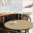 thumbnail image 4 of Round Fitted Tablecloth with Elastic Edge Design Table Cover Waterproof Stain-Resistant Wipeable Table Cloth Best for 46"-50" Round Tables Weave, 4 of 4