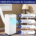 thumbnail image 3 of 10,000 BTU Portable Air Conditioner - Cools Rooms up to 450 Sq.Ft, 3-in-1 Unit with Cool, Fan & Dehumidify Modes, 24H Timer & Remote for Bedroom, Living Room & Home Office, 3 of 7