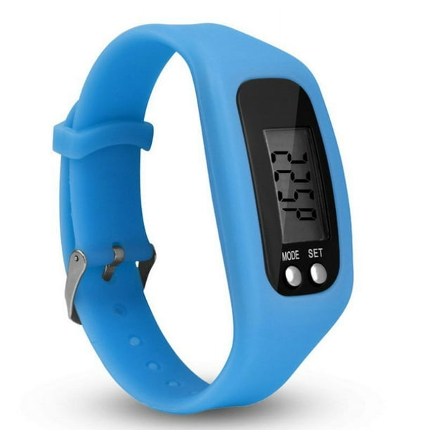 Mesase Cycle Topshop Pedometer Watch With Lcd Display Simple Operation Walking Fitness Tracker Wrist Band Digital Step Counter New Blue