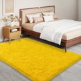 thumbnail image 5 of Janvonne Fluffy Area Rugs for Living Room,Bedroom,Dorms,5x7ft Soft Shaggy Sofa-side Carpet, Home Decor Aesthetic,Bright Yellow, 5 of 8