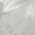thumbnail image 2 of Metallic Church Cross Brocade Fabric 60" Wide 100% Polyester Sold By The Yard Many Colors (White / Silver), 2 of 3
