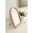 thumbnail image 4 of Kate and Laurel Rahfy Boho Arched Rattan Tabletop Easel Mirror, 12 x 16, Natural Rattan, Coastal Small Tabletop Mirror for Use as Bedroom Makeup Mirror or Bathroom Vanity Mirror, 4 of 10