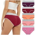 thumbnail image 3 of Women Solid Color Patchwork Briefs Panties Underwear Knickers Bikini Underpants, 3 of 8