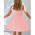 thumbnail image 4 of Vestido ZESICA para mujer, verano 2025, estilo bohemio, cuello cuadrado, rosa, 4 of 7