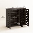 thumbnail image 3 of HOMCOM Armoire à Chaussures Étroite pour Entrée avec 3 Portes à Lattes, Brun Foncé, 3 of 10