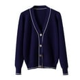 thumbnail image 1 of MeetoTime Women V Neck Button Down Long Sleeve Knit Sweater Cardigan Fall Trendy Coats Plus Size & Regular, 1 of 5