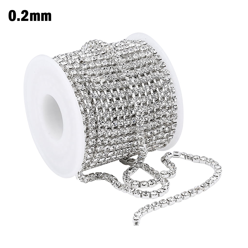 10 Yard 5mm Glass Beads Water Drill Chain  Rhinestones Trim Ribbon Decor 