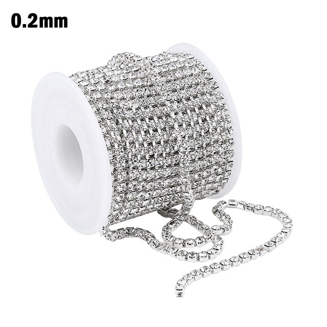 Cadena de garra de corte de 10 yardas, cadena de cierre de diamantes de imitación de cristal para manualidades de costura, suministros de boda, 2 mm Methold HA000577-01