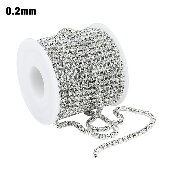 Cadena de garra de corte de 10 yardas, cadena de cierre de diamantes de imitación de cristal para manualidades de costura, suministros de boda, 2 mm Yuarrent HA000577-01