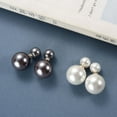 thumbnail image 3 of Two Pairs of Double Sided Pearl Earrings for Women in Gift Box, 3 of 7