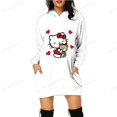 thumbnail image 3 of Sudadera con estampado de bloqueo de HELLO KITTY para mujer, sudadera informal de manga larga con cuello redondo, sudadera con capucha ajustada para otoño, 3 of 5