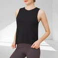 thumbnail image 2 of CYRBOKO Women's Tank Tops, Casual Soft Crew Neck Summer Sleeveless Tops Black Size S, 2 of 3