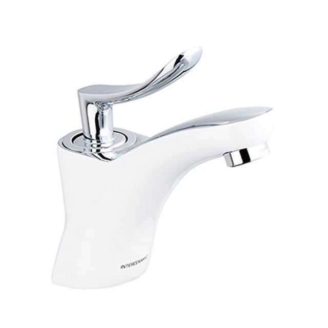 llave dublín monomando baja para lavabo de baño 15.4 cm cromo blanco