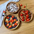 thumbnail image 4 of OUSITAID Storage Basket Woven Round Severing Tray Rattan Food Box Snack For Coffee With Handles Drinks 13 in High Wall, 4 of 9