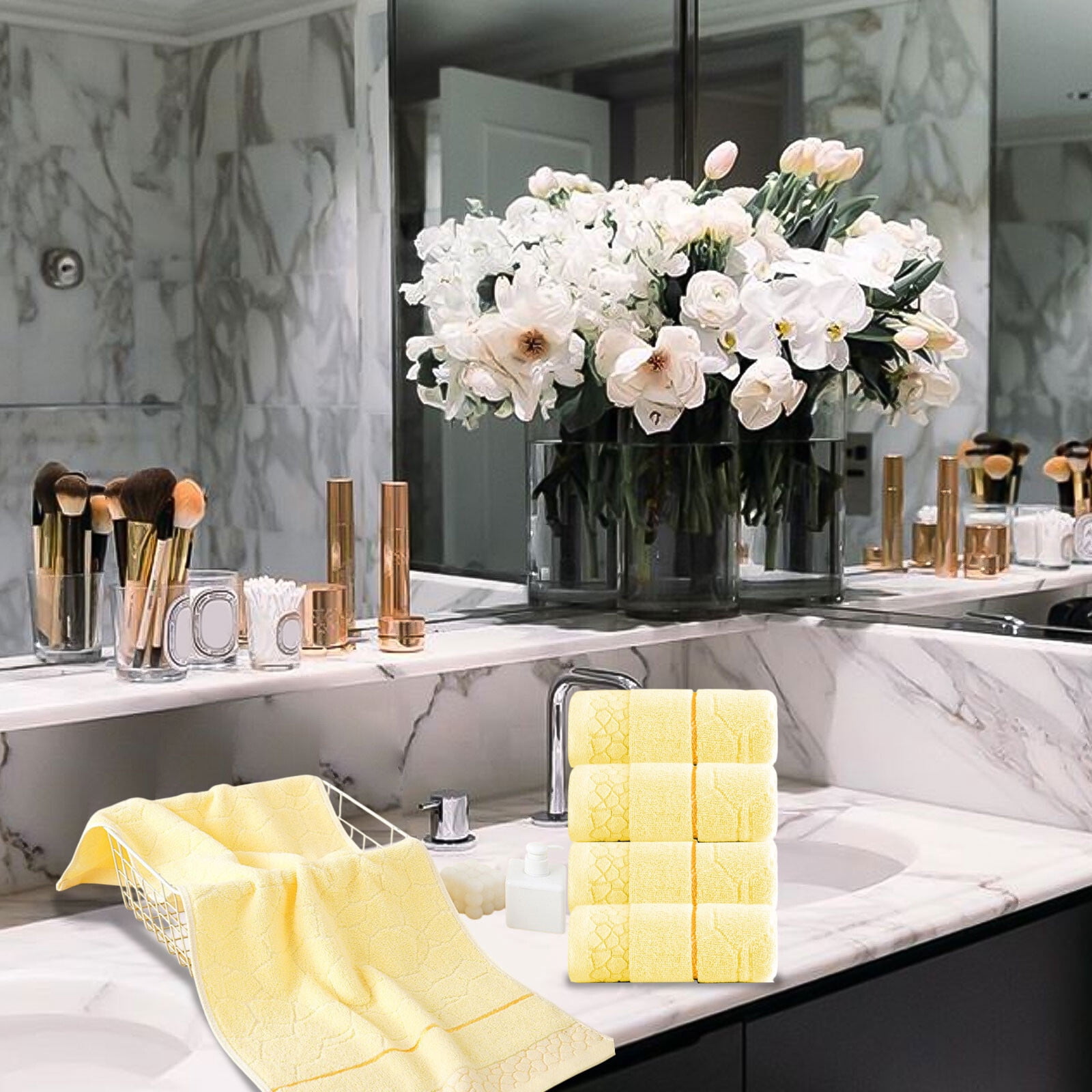 Under $5 Clearance! Bath Towel, InsCrazy 100% Cotton Towel, Thick and Soft, Quick Dry, Highly Absorbent Household Towel for Bathroom, Sport, Wash Face, Large Gift Hand Towel