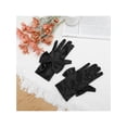 thumbnail image 5 of INSPIRE CHIC Women's Satin Gloves Elegant Wrist Length Full-Finger Glove with Bow Decor One Size Black, 5 of 6