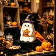 thumbnail image 6 of Aoznliie Halloween Table Decor, Cute Hand Carved Wooden Ghost Ornament, 5.9 inch Tabletop Centerpiece for Halloween Decorations Indoor, Multicolor, 6 of 6