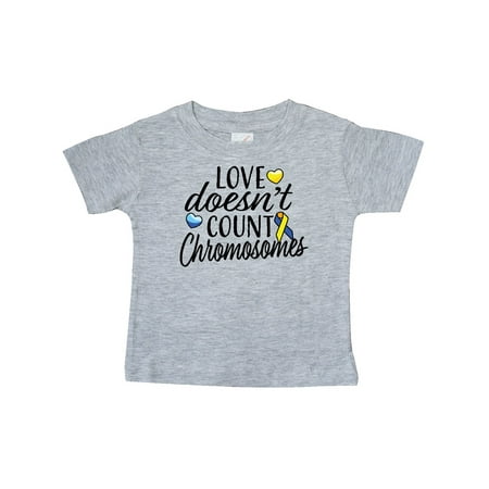 

Inktastic Love Doesnt Count Chromosomes with Yellow and Blue Ribbon Gift Baby Boy or Baby Girl T-Shirt
