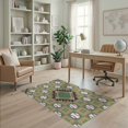 thumbnail image 2 of ODIKA With Repeating Ball Motif And Team Pennant Trim Baseball Field Sport Playful Stain Resistant Low Profile for Dorm Room, Small Living Apartment, 2 of 7