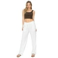 thumbnail image 4 of CALI1850 Women's Easy Pull On Extra Slouchy Self Tie Drawstring Relaxed Fit Straight Linen Cargo Pants, 4 of 7