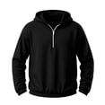 thumbnail image 4 of Men's Half-Zip Hoodies Casual Long Sleeve Sweatshirt Solid Color Sweatshirt for Fall Winter, 4 of 8