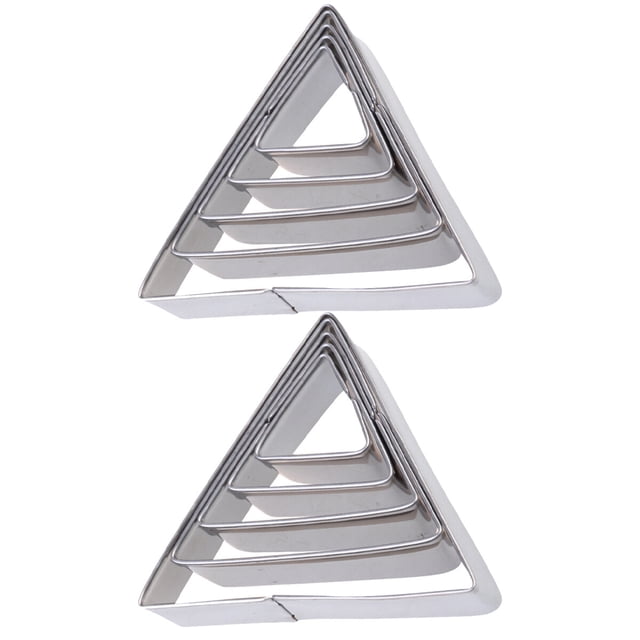10pcs Triangle Cookie Mould Stainless Steel DIY Biscuits Mold Kitchen Baking Tool for Home Shop (Silver)