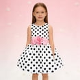 thumbnail image 2 of LIJCC Girls' Sleeveless Polka Dot Dress - Flower-Accented Belt Detail - Cute Design - Ideal for Casual Outings, Playdates & Special Occasions, 2 of 9