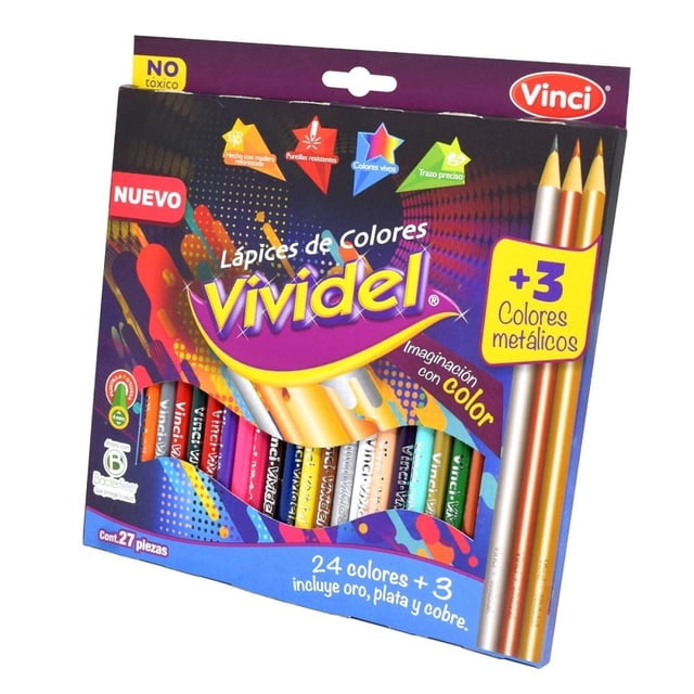Lápices de Colores Vinci Vividel 27 Pzas Mod.65730