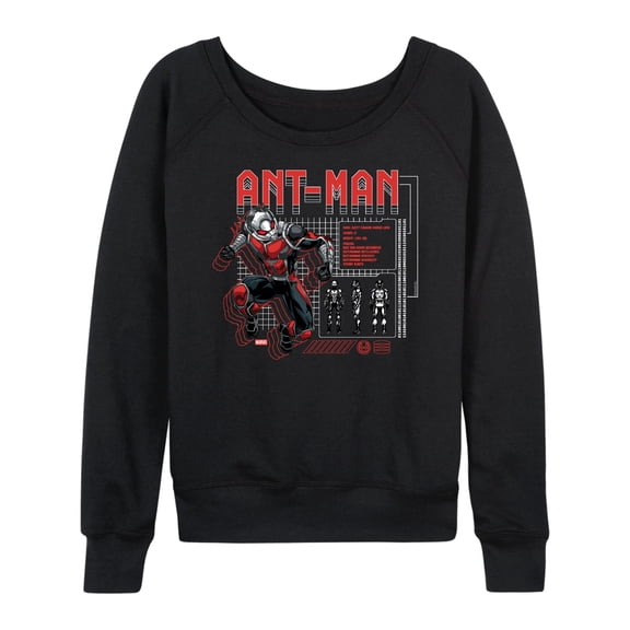 Marvel - Ant Man Digital Lightweight French Terry Wide Neck Long Sleeve Graphic Shirt