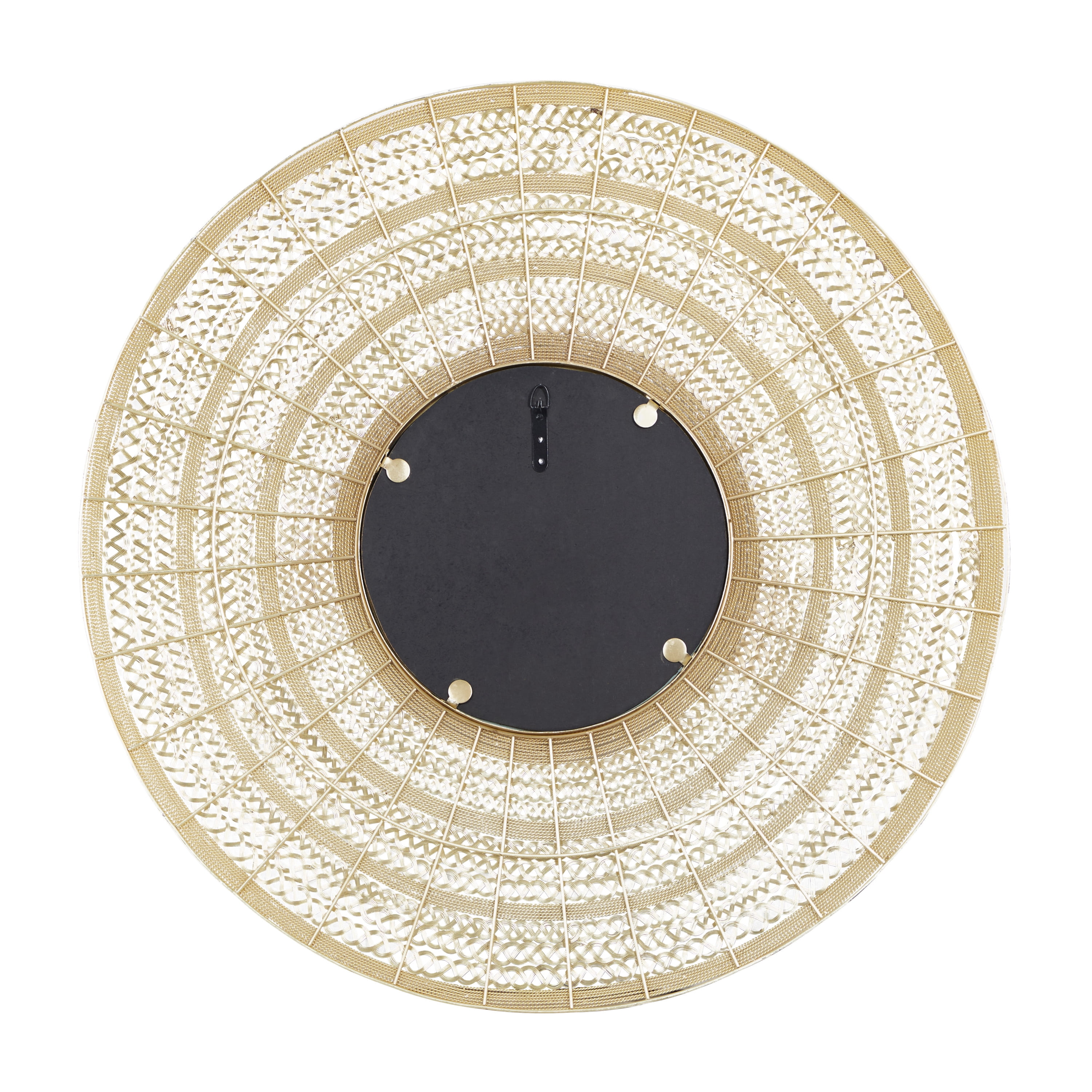 DecMode 40" x 40" Brown Starburst Wall Mirror