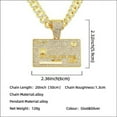 thumbnail image 4 of Hip Hop Cuban Chains Bank Card Shape Pendants Necklace for Men and Women Necklaces Jewelry Iced Out Bling Chain, 4 of 9